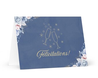 Félicitations French Greeting card, for wedding gifts, housewarming celebration cards, new homeowner, carte de vœux français, pour couples