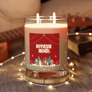 Joyeux Noel Scented Candle - Full Glass, 11oz, French, Christmas candle, bougie cadeau, Francais, Noel Cadeaux