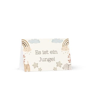 Es ist ein Junge (¡Es un niño!) Tarjeta de felicitación alemana, nuevos deseos de bebé Deutsche, Babyparty für neue Eltern, grußkarte, glückwunsch karte, baby