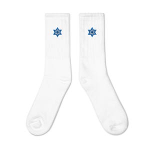 Star of David Embroidered Socks: Jewish Heritage, USA Made