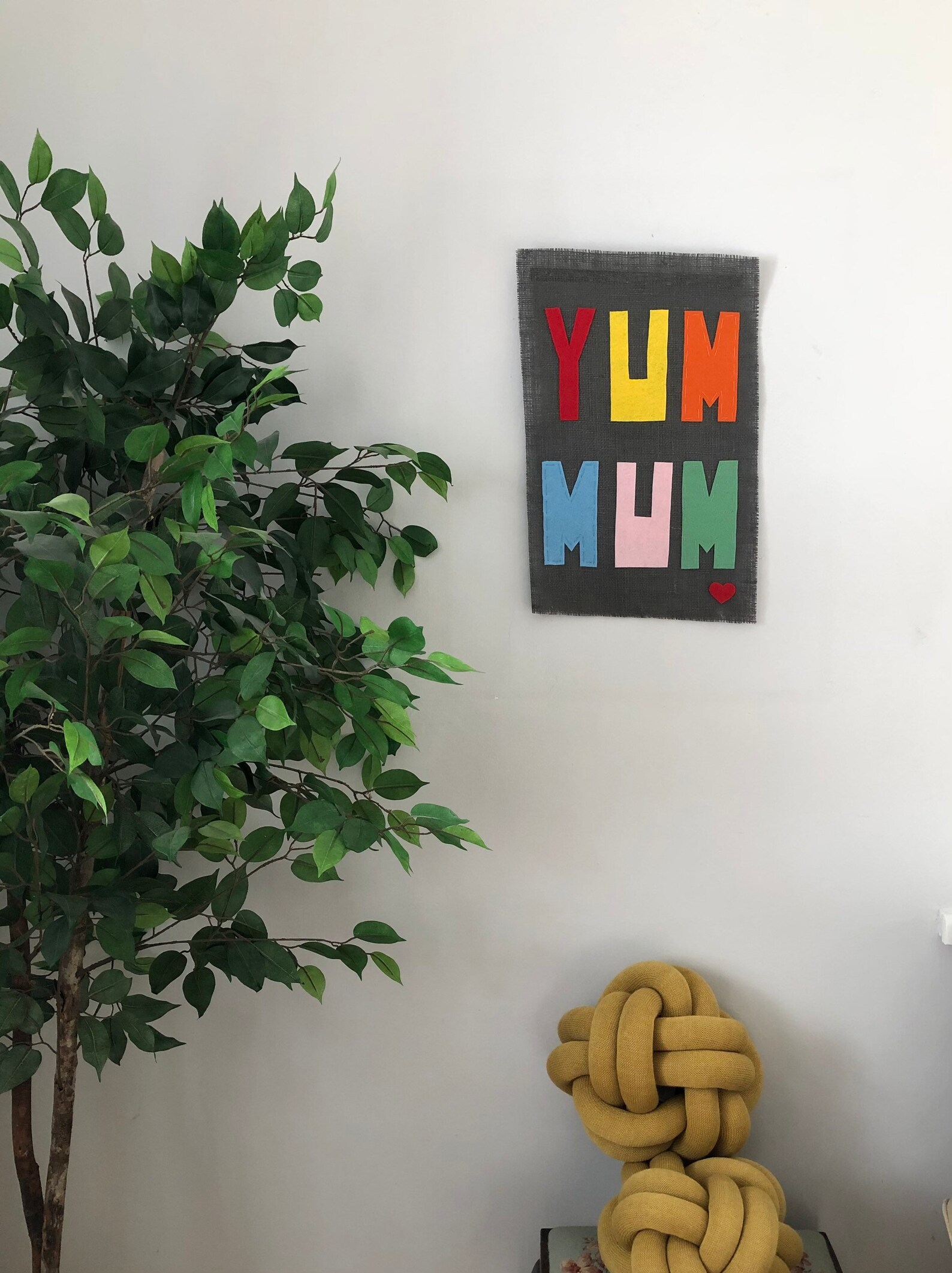 Colourful & unique Yum Mum Wall hanging/art handmade. Etsy