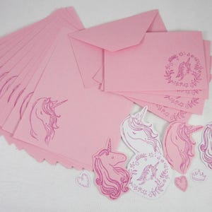 Papelaria de escrita Pretty In Pink Unicorn Conjunto de 15+ peças