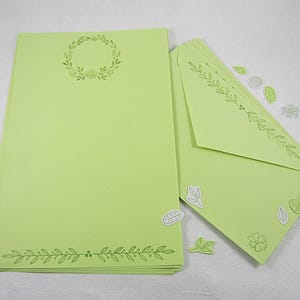 Green Ivy Floral Stationary Writing Set 15+ Pieces