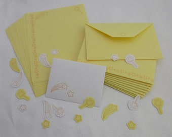 Yellow Shooting Stars Writing Paper Stationary Set