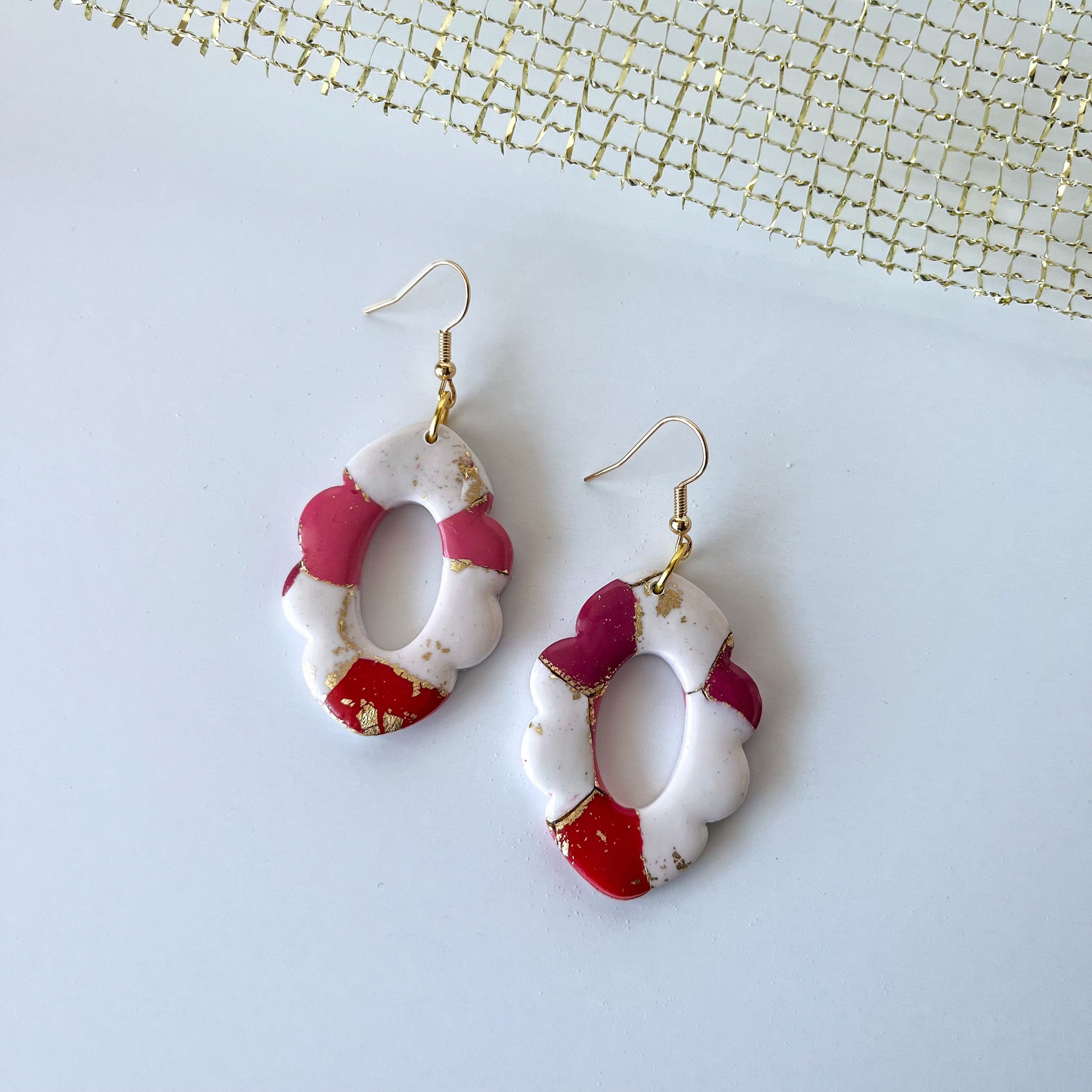 statement earrings clay earrings Valentine\u2019s Day gift for her gifts for her earrings Valentine\u2019s Day gifts polymer clay earrings