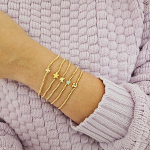 Gold Bead Bracelet, Gold Beaded Bracelet Stack,, Bracelet Gold Beads, Stack of Gold Bracelets, Women's Bracelet Sets, Gold Ball Bracelet