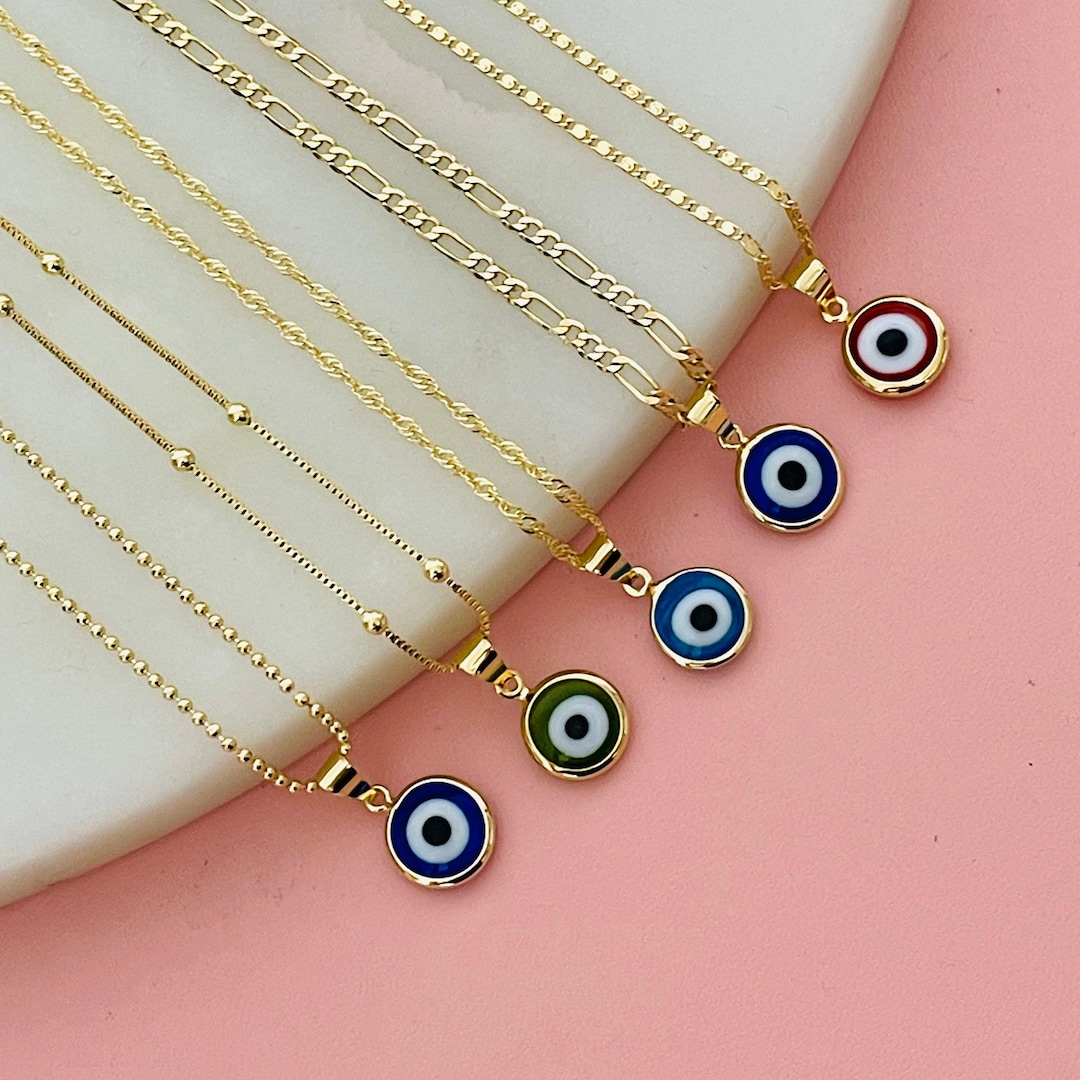 Protection Necklace, Evil Eye Necklace, 18K Gold Filled Evil Eye