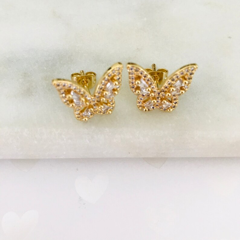 Dainty Butterfly Earrings Simple Gold Earrings,Mini Butterfly,Tiny Butterfly Studs,Gold Butterfly Studs Minimalist Earrings,Tiny Butterfly