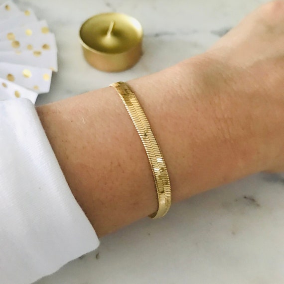 Stack Bracelet, Gold Filled Bracelet, Gold Chain Bracelet, Chunky Paperclip  Bracelet, Gold Link Bracelet, Gold Snake Bracelet, Bracelet Set 