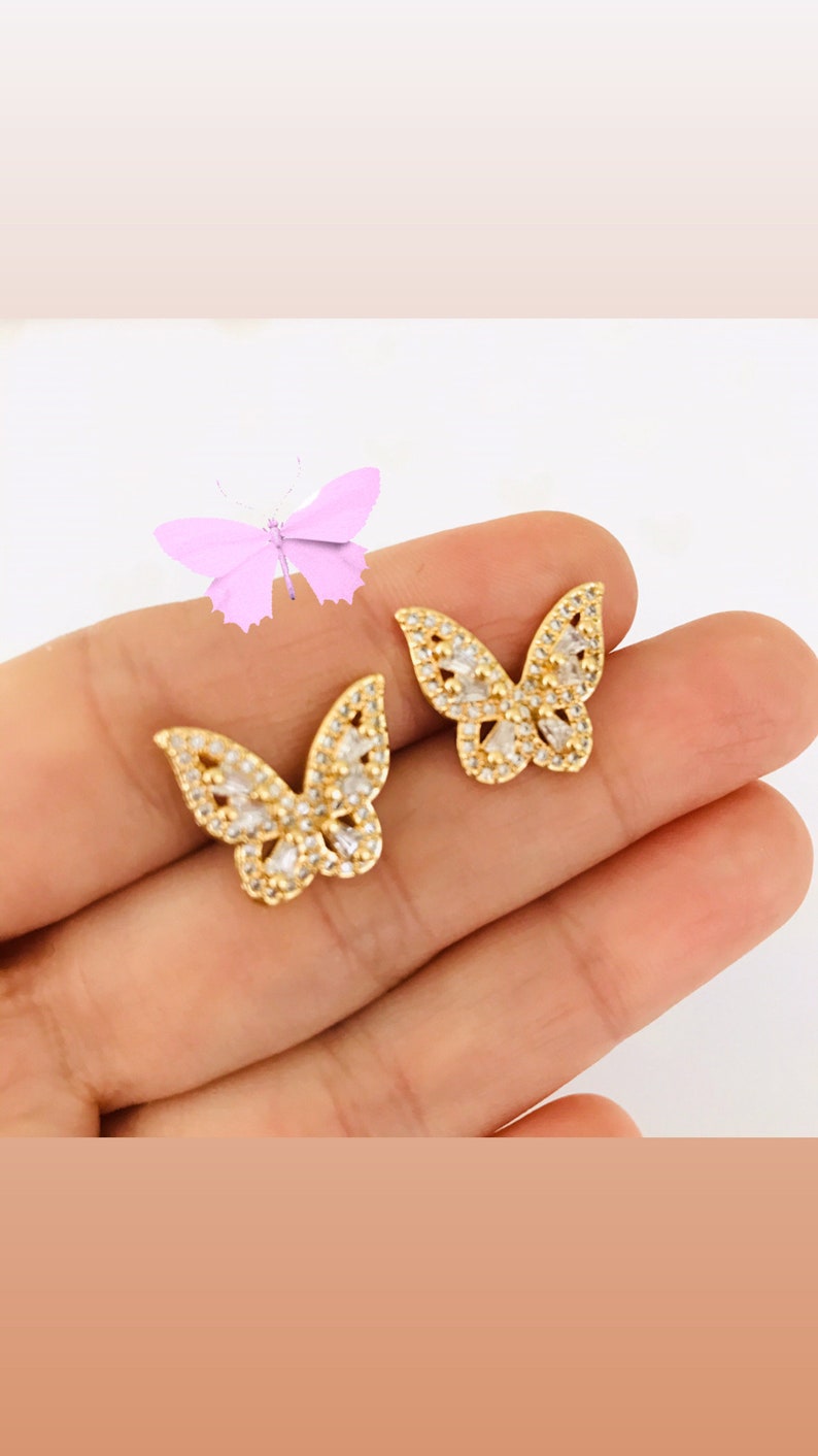 Dainty Butterfly Earrings Simple Gold Earrings,Mini Butterfly,Tiny Butterfly Studs,Gold Butterfly Studs Minimalist Earrings,Tiny Butterfly