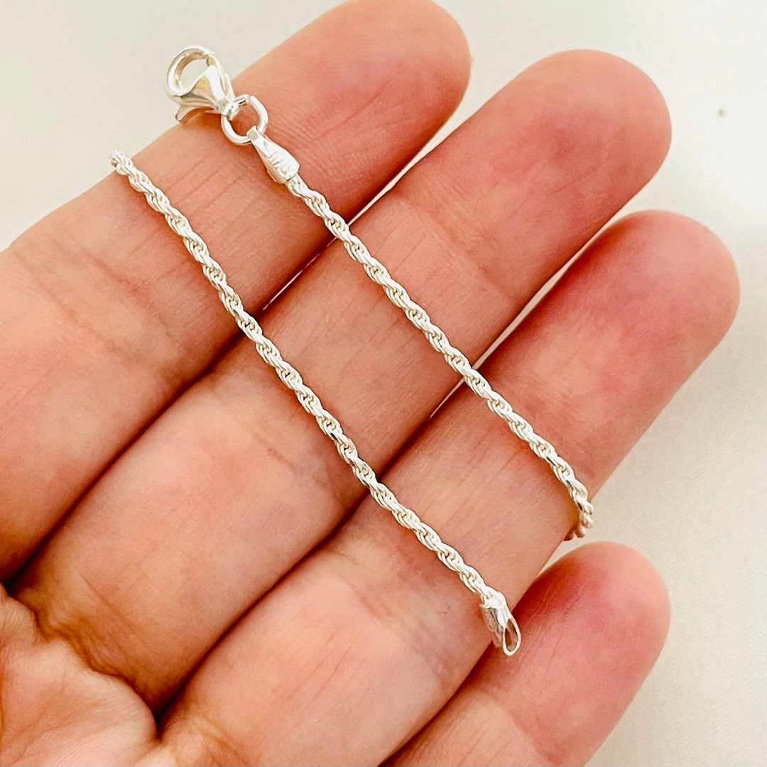 925 Silver Rope Bracelet, 925 Sterling Silver Rope Chain, Thin Bracelet