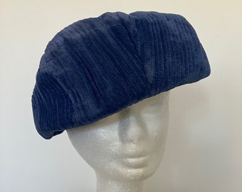 Vintage 1960s Blue Velvet Hat