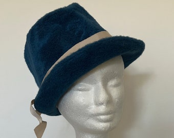 Vintage 1960s Blue Fedora Hat