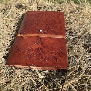 Tree Of Life Embossed Leather Journal: Handmade Writing Notebook (6x9) image 5
