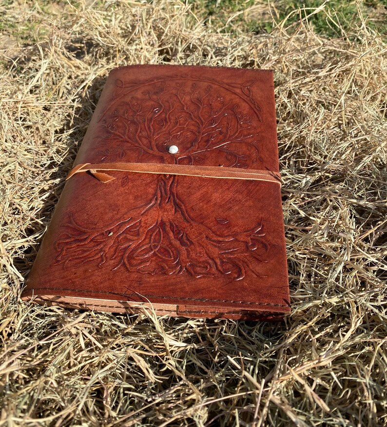 Tree Of Life Embossed Leather Journal: Handmade Writing Notebook (6x9) image 5