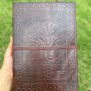Journal en cuir arbre de vie fait main carnet relié en cuir journal de bureau livre universitaire carnet de croquis livre d'écriture vierge journal