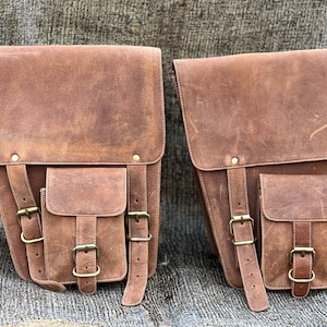 Borsa da sella in pelle Borsa da moto Borsa marrone Borsa da sella per sportster Set di due borse Il miglior regalo di Natale per lui