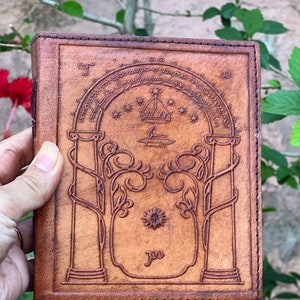 Doors Of Durin From Tolkien Lord Of The RingsHandmade Leather Journal The Book Of Shadow Small Notebook Sketchbook Daily Vintage Diary