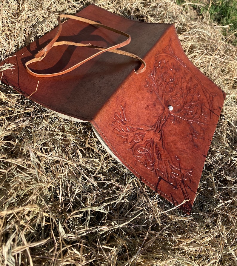 Tree Of Life Embossed Leather Journal: Handmade Writing Notebook (6x9) image 6