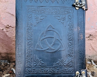 Triquetra Leather Journal The Book Of shadow Leather Bound Sketchbook Notebook Travel Log Large Diary Writers Notebook Best Gift 600 pages