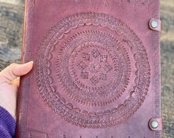 Handmade Embossed Leather Journal: Refillable Writing Notebook