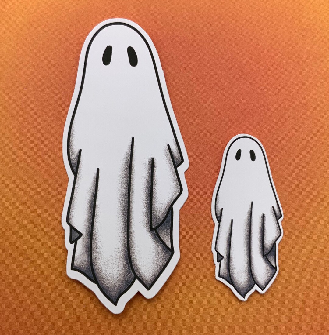Sheet Ghost Sticker // Spooky Sticker Ghost Decal Etsy