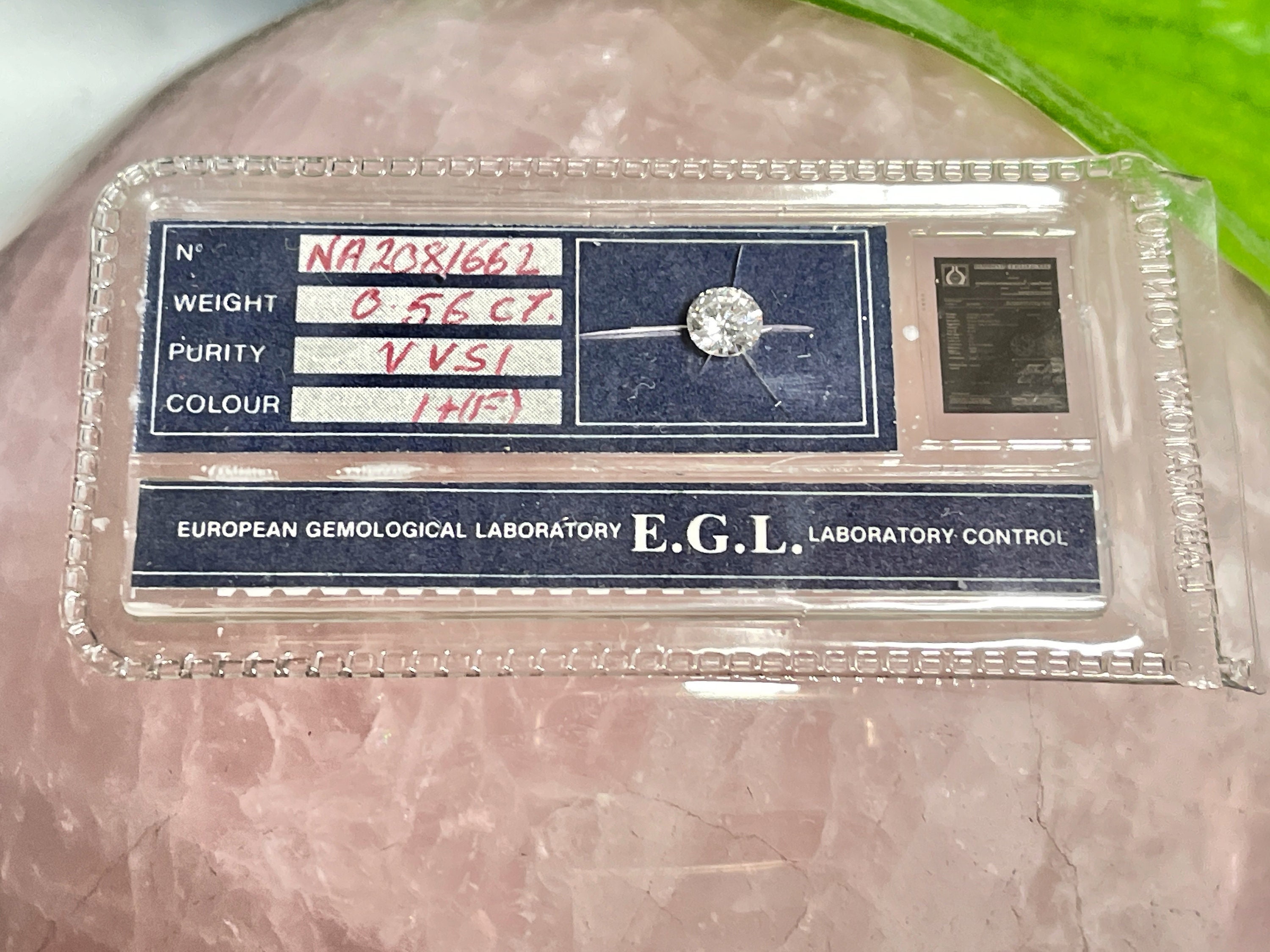 Natural Diamond 0.56 Carat VVS1 Clarity F Color EGL Certified