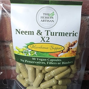 Neem & Turmeric X2/with Black Pepper/ Microbiome Support/ Clean Gut Health/Real Plant-Based Food/ Inspired by World Renowned Yogi Sadhguru