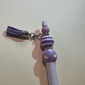 Beaded pen, writing pen, ballpoint pen, party favor, gift, purple pen, cute pen