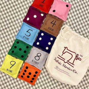 Numbers & Dots Sensory Bean Bags: Educational Color Recognition Toy