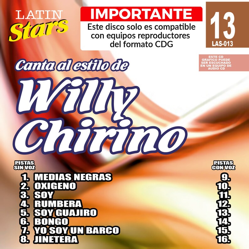 Karaoke Latin Stars 13 Willy Chirino Vol. 1 Etsy
