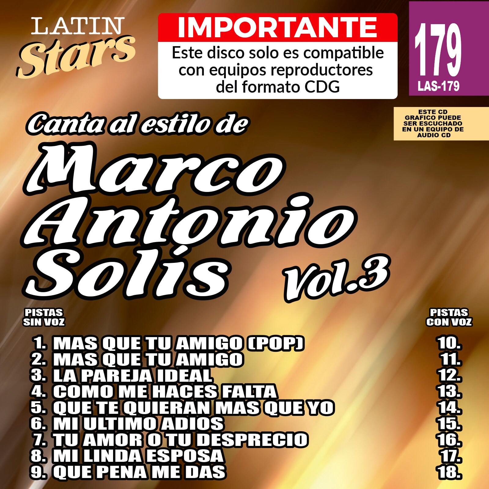 Karaoke Latin Stars 179 Marco Antonio Solís Vol. 3 - Etsy