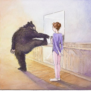 At The Barre, Giclee Print from original watercolor and ink drawing
