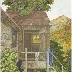 Outside Looking In, Original watercolor and ink drawing