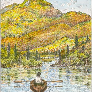 Guide Boat, Giclee Print from original watercolor and ink drawing