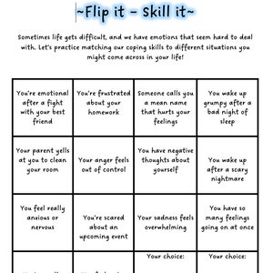 Coping Skills Worksheet/Game