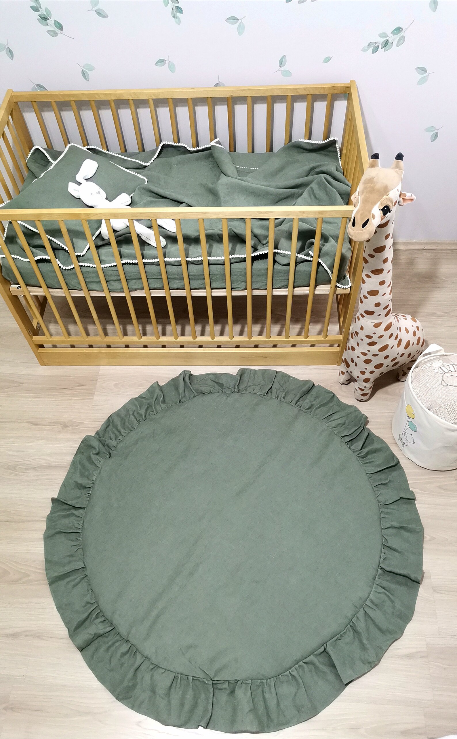 Linen Padded Play Mat for Kids Baby Play Mat with Ruffle Etsy