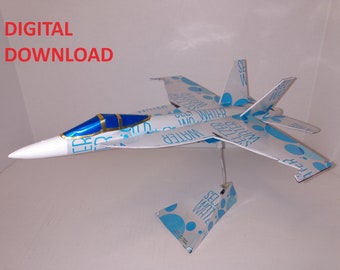 Soda Can Airplane F-18 Super Hornet tin can plane DIGITAL PLANS