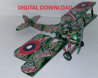 Soda Can Airplane SPAD XIII pop can plane DIGITAL Plans
