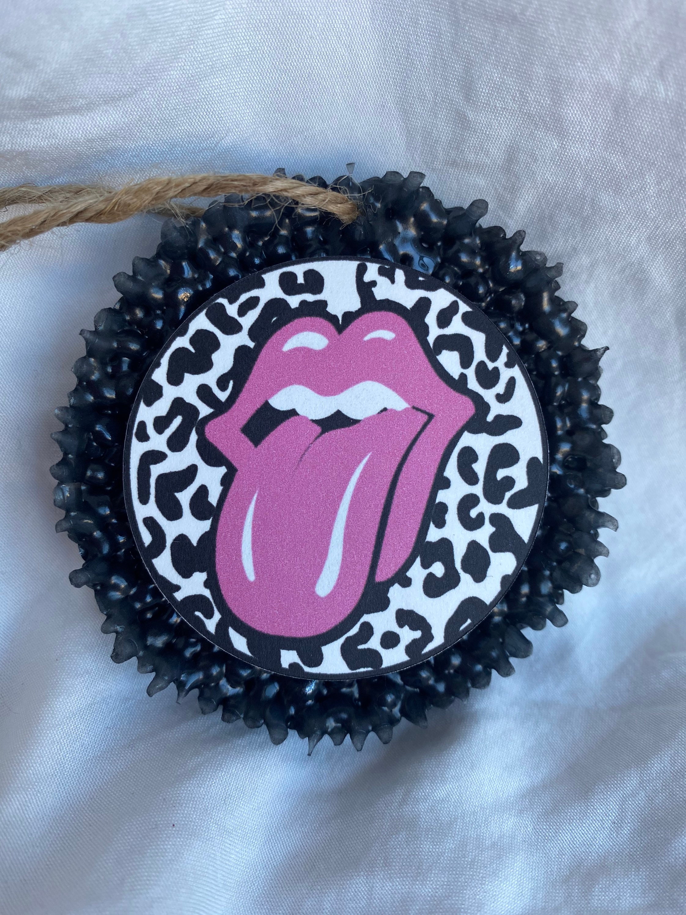Pink Rolling Stones Car Freshie Handmade Car Accessories Etsy