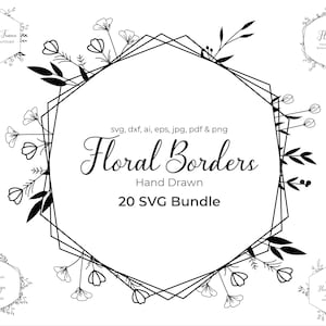 Floral Borders SVG, Floral Borders SVG Bundle, Floral Borders Circle SVG, Floral Borders Silhouette, Floral Borders Clipart, Digital Cricut
