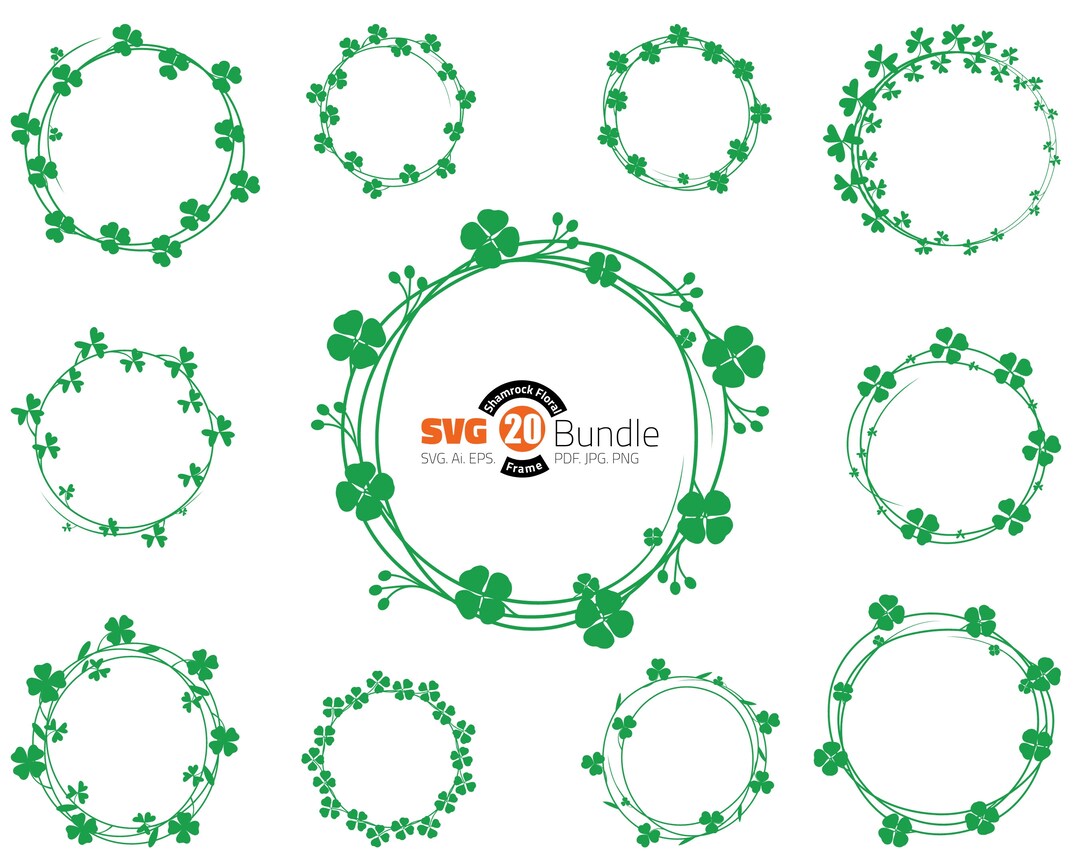 Shamrock SVG Shamrock SVG Bundle Shamrock Circle SVG Etsy