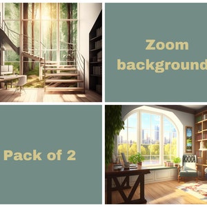 Zoom Home Cozy Office Background | Zoom Background Office |Digital Background | Virtual Background | Zoom | Backdrop | Two Pack