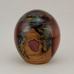 Glacial Shimmer - Resin & Wood Burl Egg, Dragon Egg, One-of-a-kind Collectible, Unique Décor