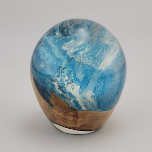 Winter World 2 - Resin & Wood Burl Egg, Dragon Egg, One-of-a-kind Collectible, Unique Décor