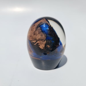 Royal Blue Golden Egg - Resin Egg, Dragon Egg, One-of-a-kind Collectible, Unique Décor