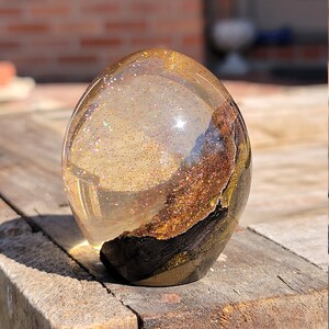 Shimmer Sandstorm - Resin Egg, Dragon Egg, One-of-a-kind Collectible, Unique Décor