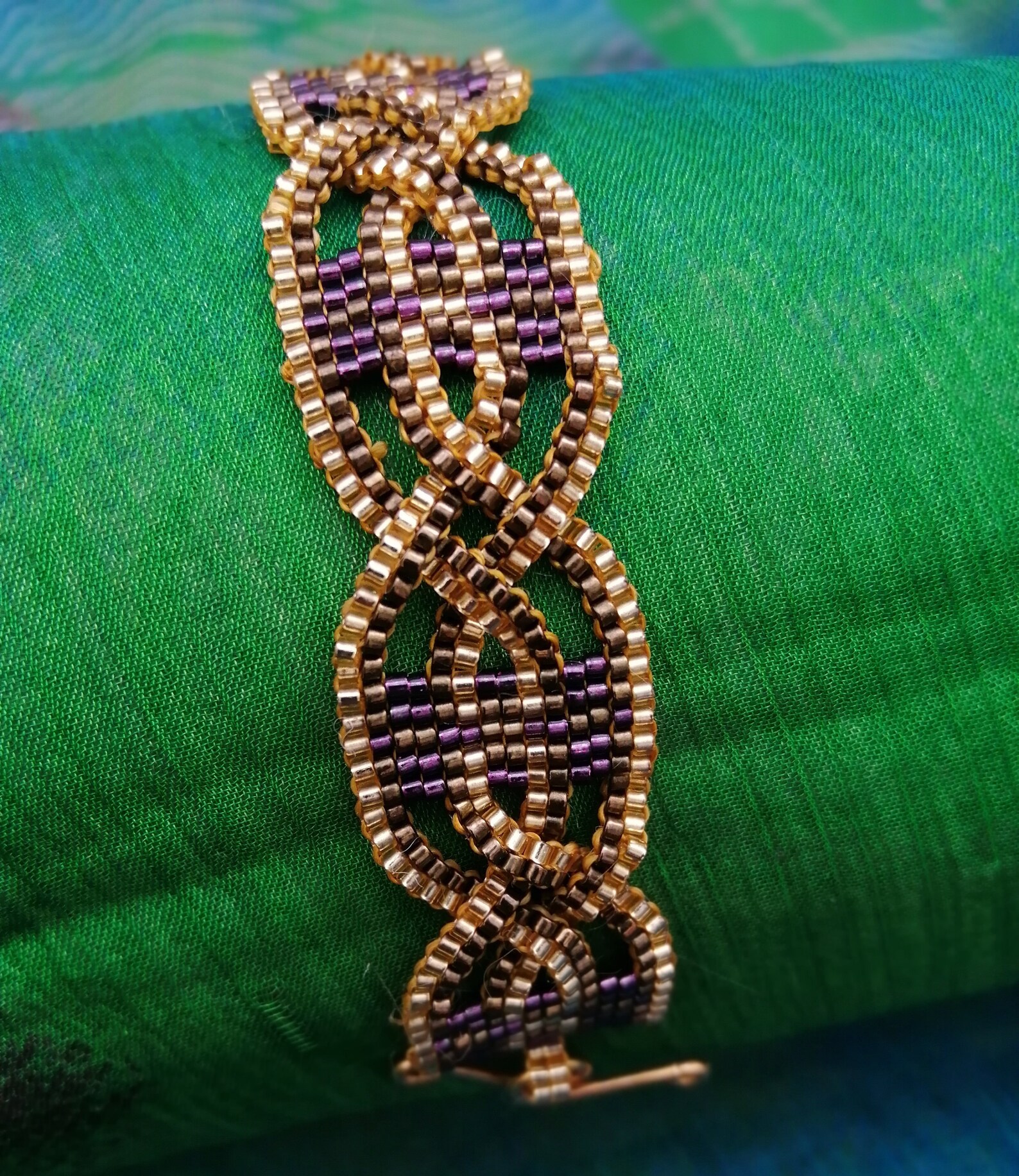 Celtic Knot Bead Woven Bracelet Etsy