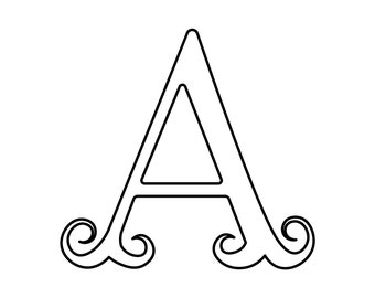 ABC Curled Uppercase Letters PDF 27 pages with each letter and one with all letters