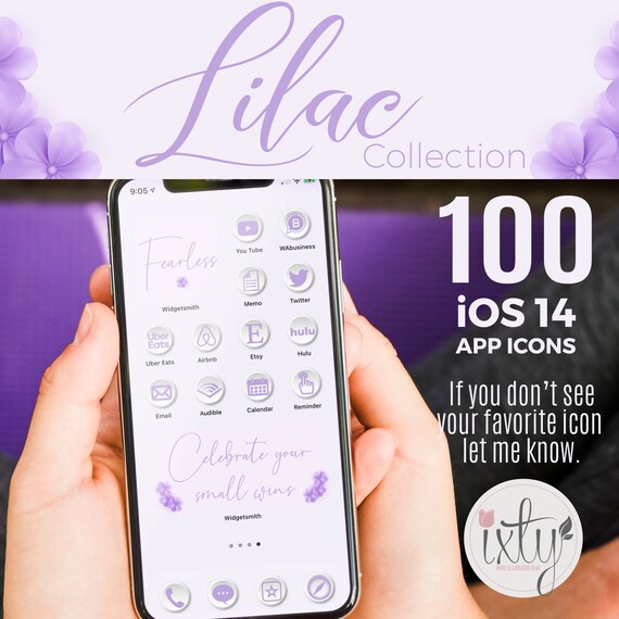 Lilac Ios14 App Icons Iphone Icon Homescreen Icons Etsy etsy
